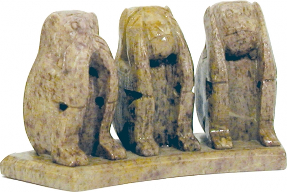 Affen-Trio 5 cm, Unikat