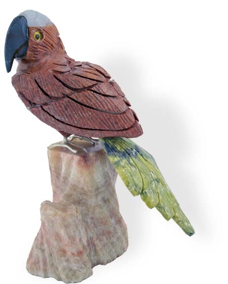 Vogel Gravur Papagei 7-10 cm, Unikat