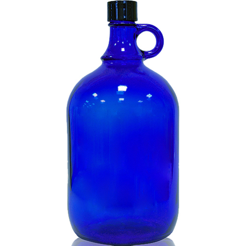 Glasflasche 2 Liter in blau